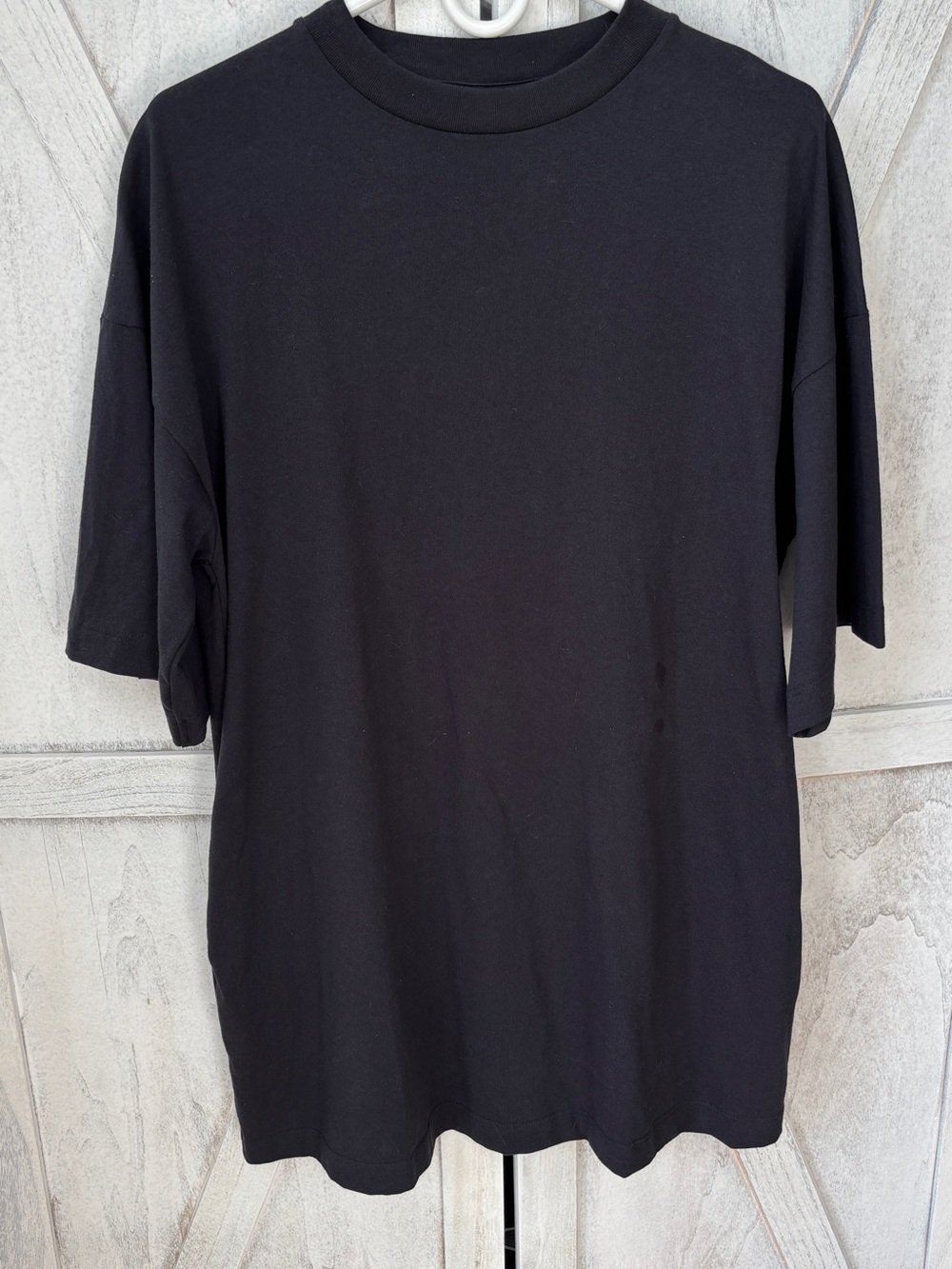 TOPSHOP Tee Shirt Dress Women’s 4/6 Black Oversized Cotton - Picture 2 of 8